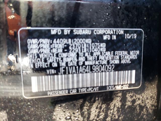 2020 SUBARU WRX JF1VA1A64L9804092