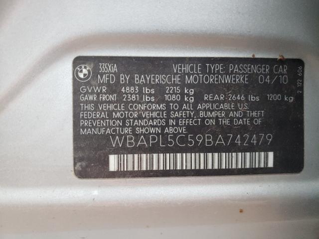 2011 BMW 335XI WBAPL5C59BA742479