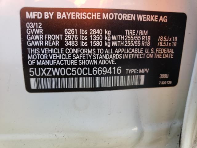 2012 BMW X4 XDRIVE3 5UXZW0C50CL669416