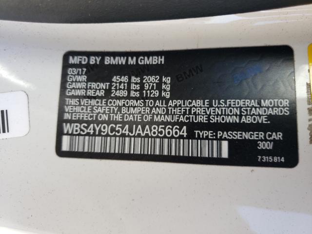 2018 BMW M4 WBS4Y9C54JAA85664