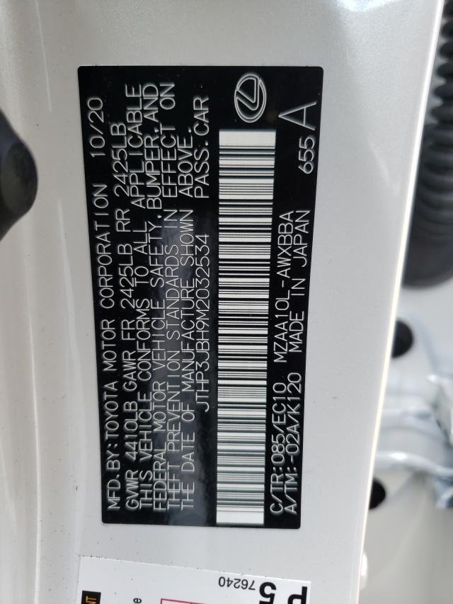 2021 LEXUS UX 200 JTHP3JBH9M2032534