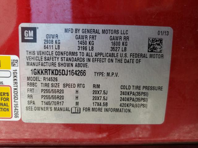 2013 GMC ACADIA 1GKKRTKD5DJ164266