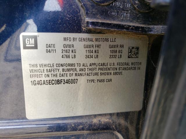 2011 BUICK LACROSSE C 1G4GA5EC0BF346007