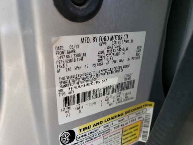 1FMJU1H57DEF51545 Ford Expedition 2013. Фото: 9