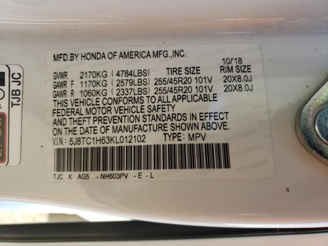 2019 ACURA RDX A-SPEC 5J8TC1H63KL012102