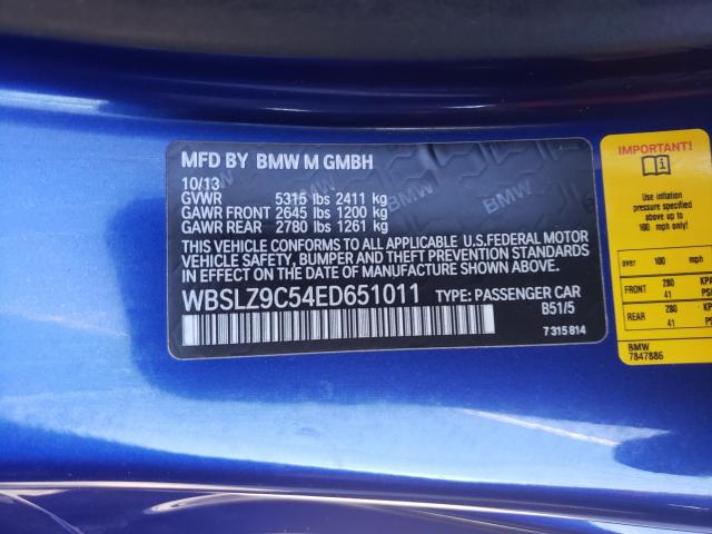 2014 BMW M6 WBSLZ9C54ED651011