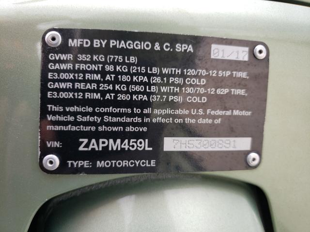 2017 VESPA GTS 300 SU ZAPM459L7H5300891