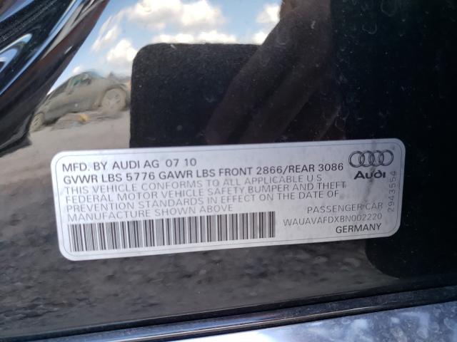 2011 AUDI A8 QUATTRO WAUAVAFDXBN002220