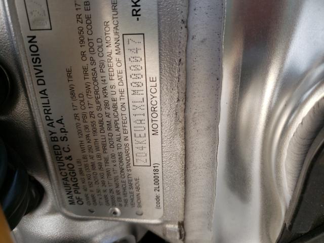 2020 APRILIA MOTORCYCLE ZD4KEUA1XLM000047