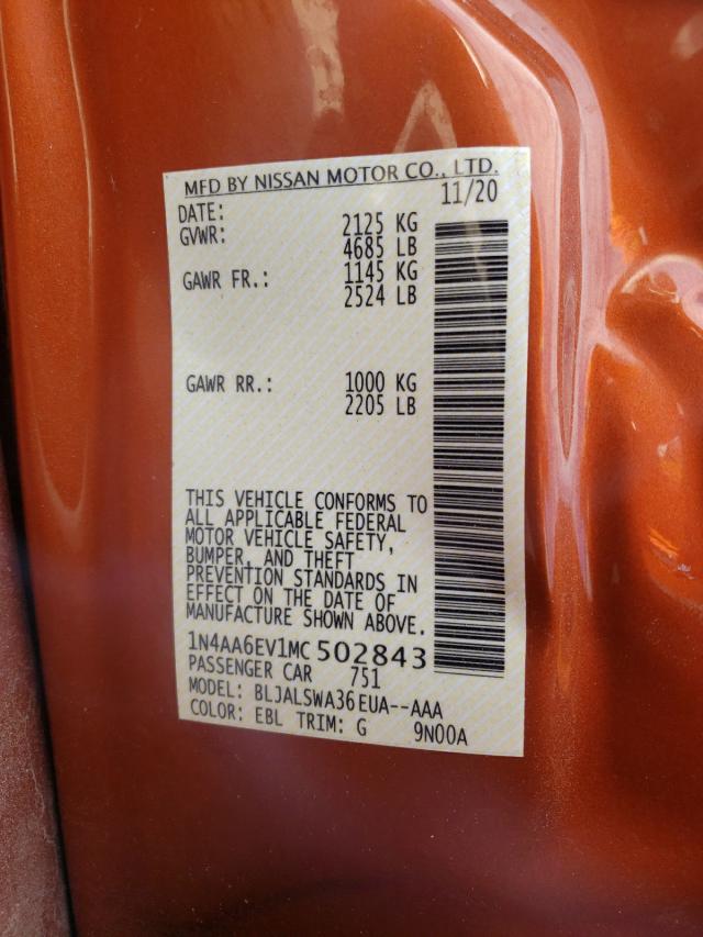 2021 NISSAN MAXIMA SR 1N4AA6EV1MC502843