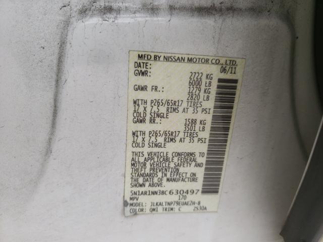 5N1AR1NN3BC630497 Nissan Pathfinder 2011. Фото: 9