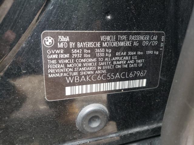 2010 BMW 750 I XDRI WBAKC6C55ACL67967
