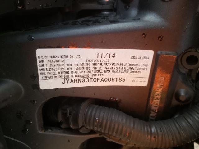 2015 YAMAHA FZ09 JYARN33E0FA006185