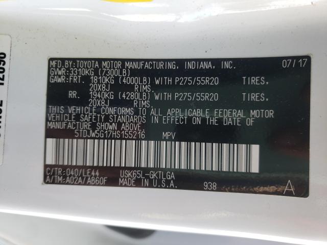 2017 TOYOTA SEQUOIA LI 5TDJW5G17HS155216