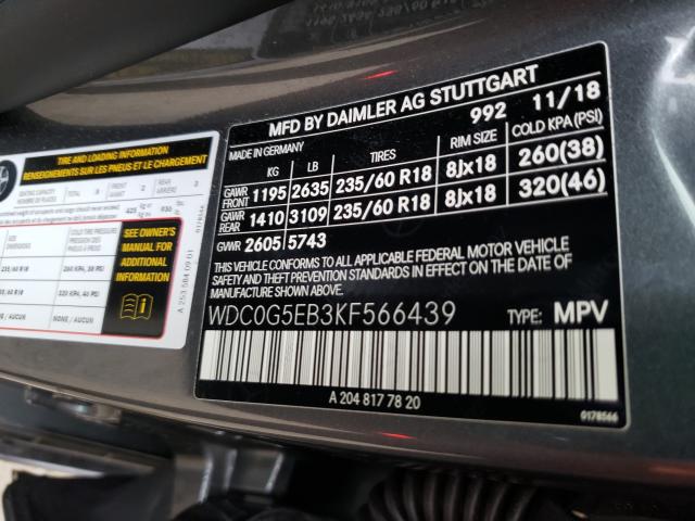 2019 MERCEDES-BENZ GLC 350E WDC0G5EB3KF566439