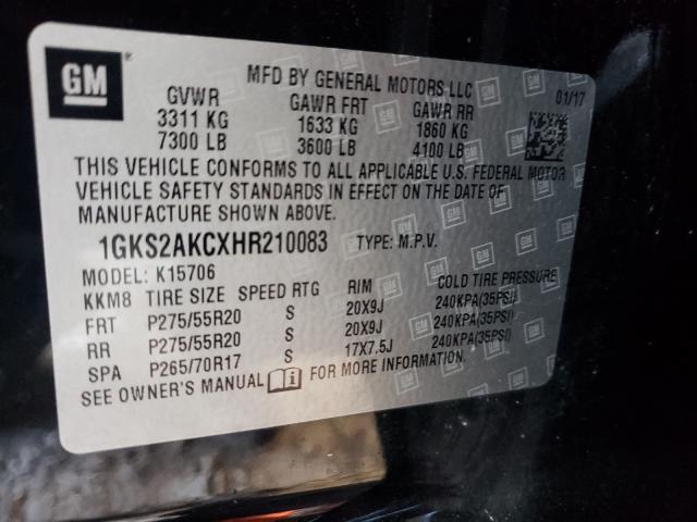 2017 GMC YUKON SLE 1GKS2AKCXHR210083