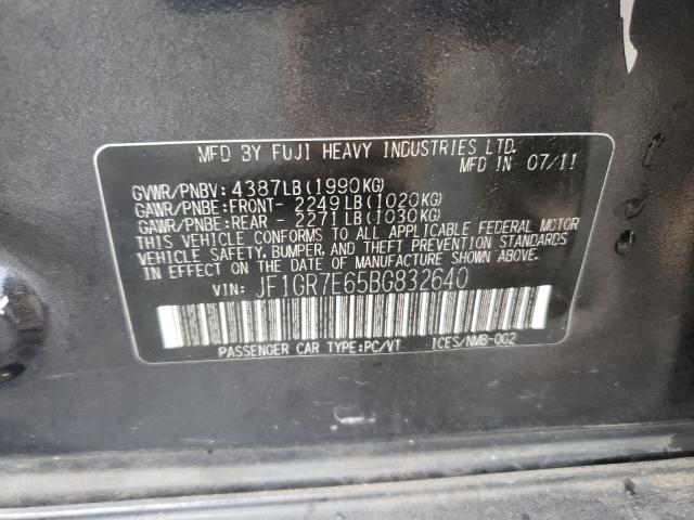 2011 SUBARU IMPREZA WR JF1GR7E65BG832640
