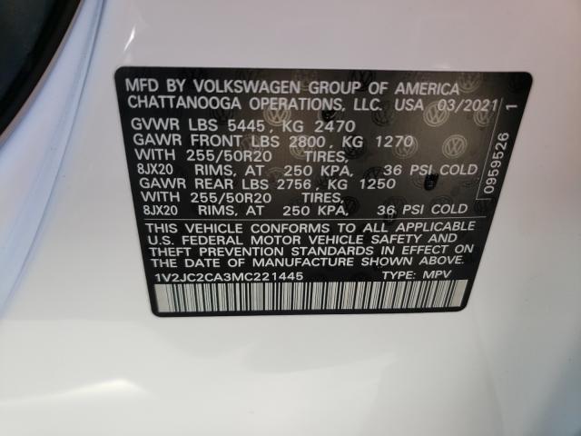 2021 VOLKSWAGEN ATLAS CROS 1V2JC2CA3MC221445