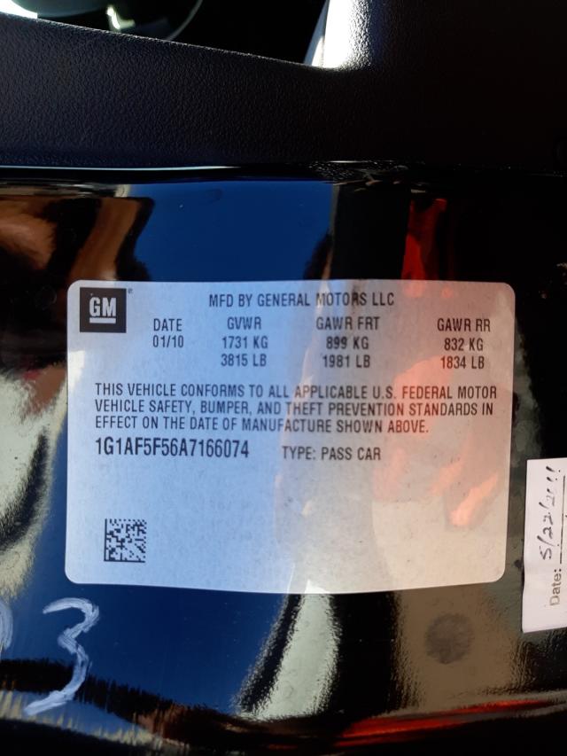 2010 CHEVROLET COBALT 2LT 1G1AF5F56A7166074