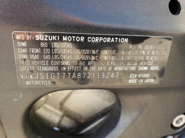 2007 SUZUKI GSX-R1000 JS1GT77A872113247