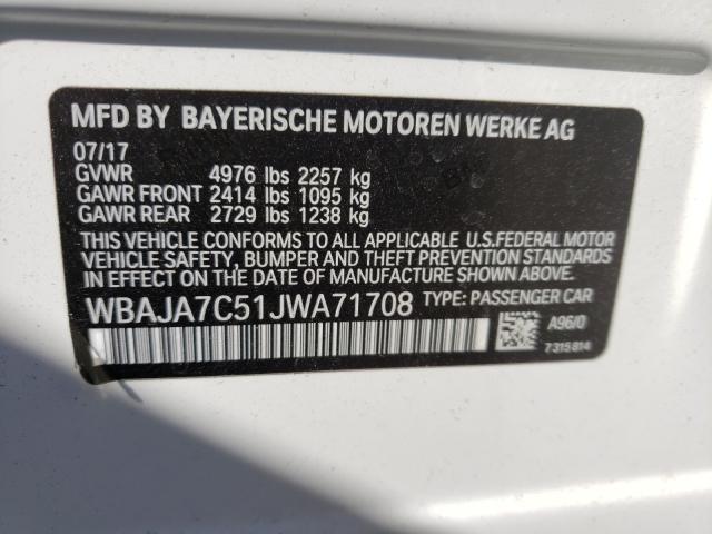 2018 BMW 530 XI WBAJA7C51JWA71708