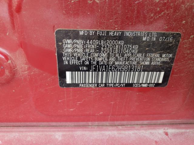 2017 SUBARU WRX PREMIU JF1VA1E62H9813181