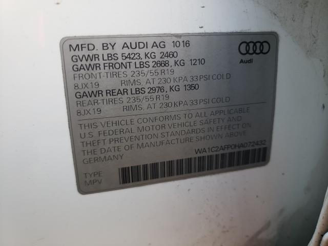 VIN WA1C2AFP0HA072432 2017 Audi Q5, Premium no.10