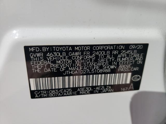 2020 LEXUS IS 300 F-S JTHGA1D27L5108988