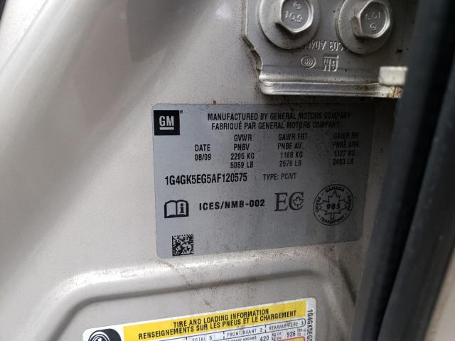 2010 BUICK ALLURE/LAC 1G4GK5EG5AF120575