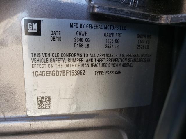 2011 BUICK LACROSSE C 1G4GE5GD7BF153962
