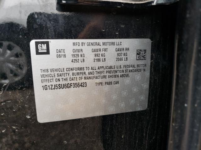 2016 CHEVROLET MALIBU HYB - 1G1ZJ5SU6GF356423