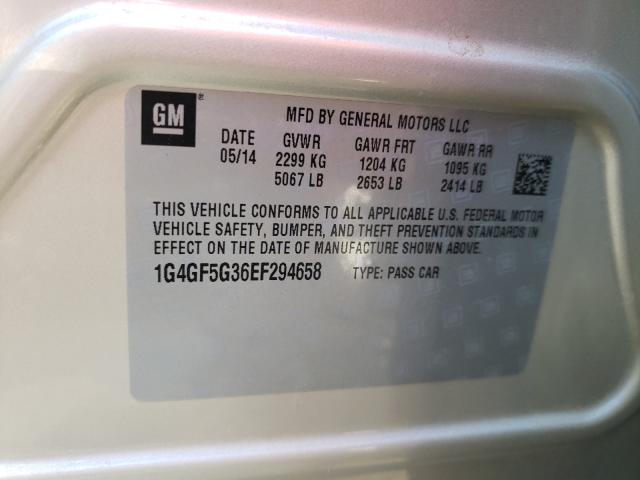 2014 BUICK LACROSSE T 1G4GF5G36EF294658