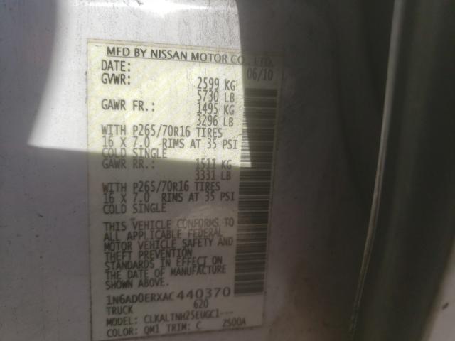 2010 NISSAN FRONTIER C 1N6AD0ERXAC440370