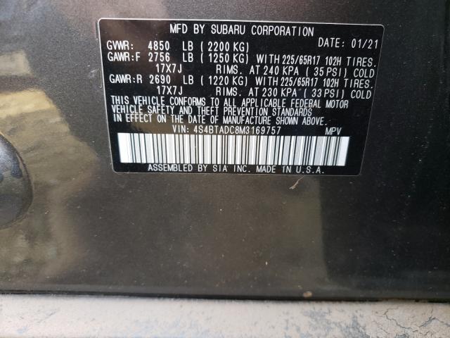 2021 SUBARU OUTBACK PR 4S4BTADC8M3169757