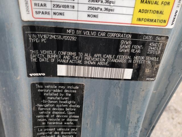 2011 VOLVO C70 T5 YV1672MC5BJ120292
