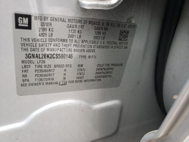 2012 CHEVROLET CAPTIVA 3GNAL2EK2CS580146