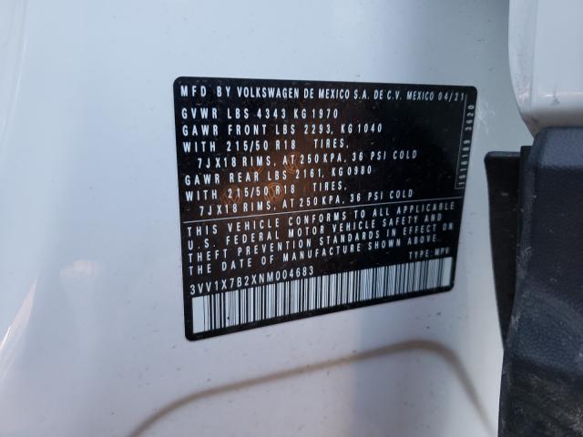2022 VOLKSWAGEN TAOS SEL 3VV1X7B2XNM004683