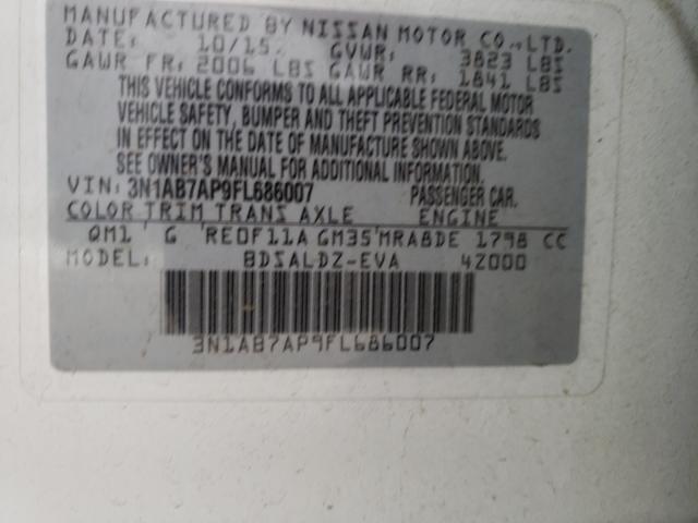 3N1AB7AP9FL686007 Nissan Sentra S 2015. Фото: 9