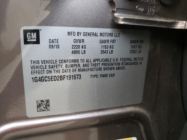 2011 BUICK LACROSSE C 1G4GC5ED2BF191673