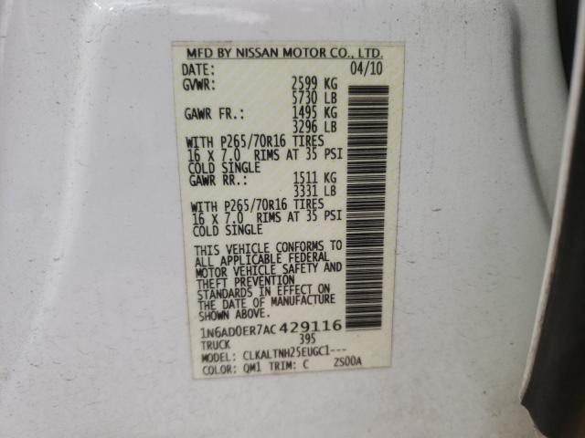 2010 NISSAN FRONTIER C 1N6AD0ER7AC429116
