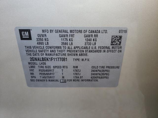 2015 CHEVROLET UK 2GNALBEK1F1177081