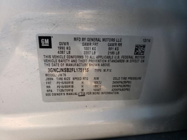 2015 CHEVROLET TRAX LTZ 3GNCJNSB2FL175116
