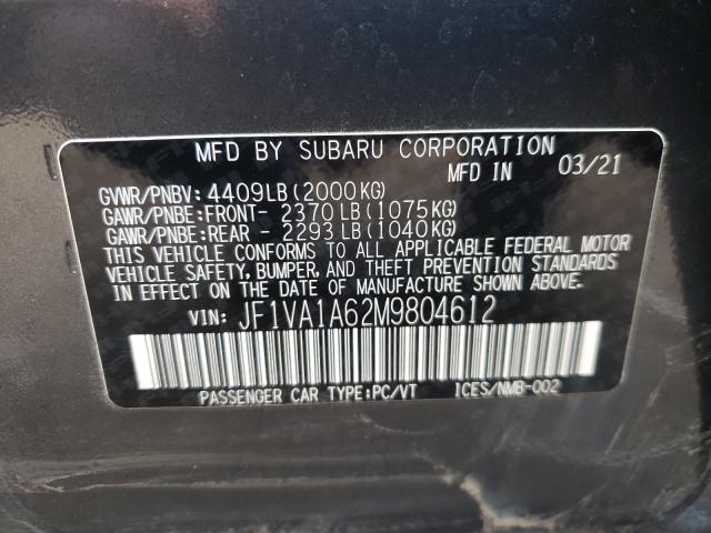 2021 SUBARU WRX JF1VA1A62M9804612