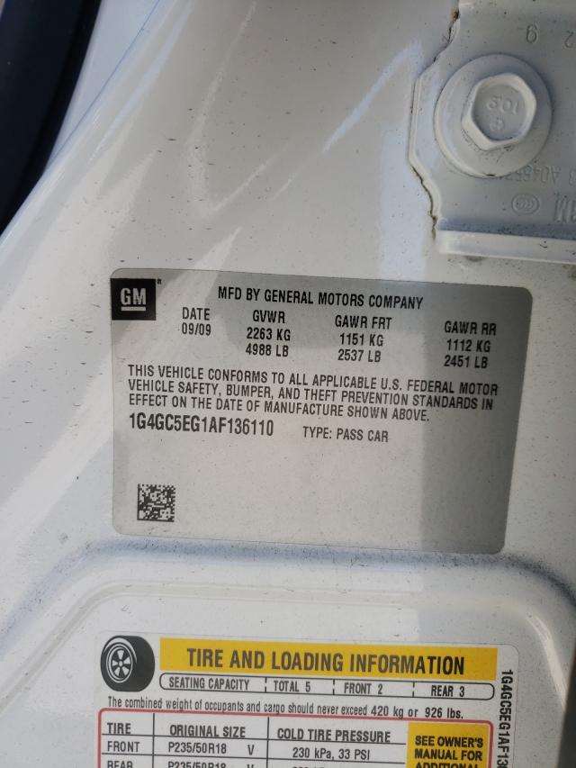 2010 BUICK LACROSSE C 1G4GC5EG1AF136110