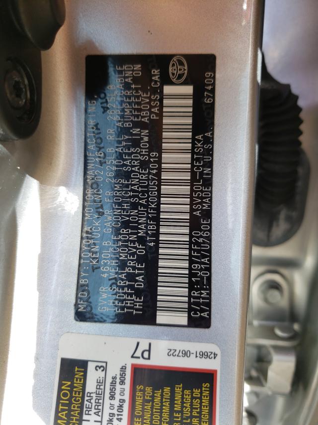 2016 TOYOTA CAMRY SE A 4T1BF1FK0GU574019