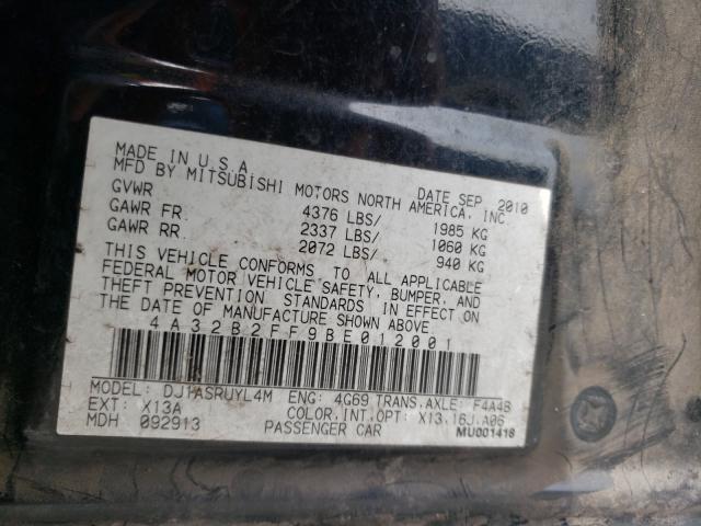 2011 MITSUBISHI GALANT FE 4A32B2FF9BE012001