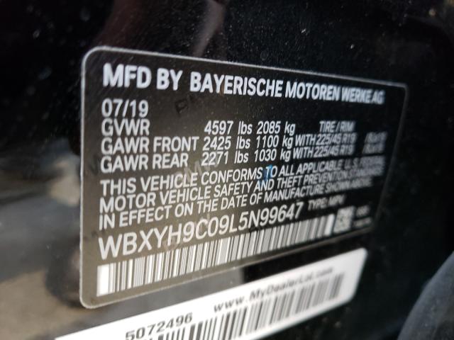 VIN WBXYH9C09L5N99647 2020 BMW X2, Sdrive28I no.10