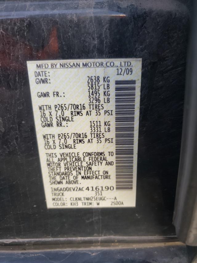 2010 NISSAN FRONTIER C 1N6AD0EV2AC416190