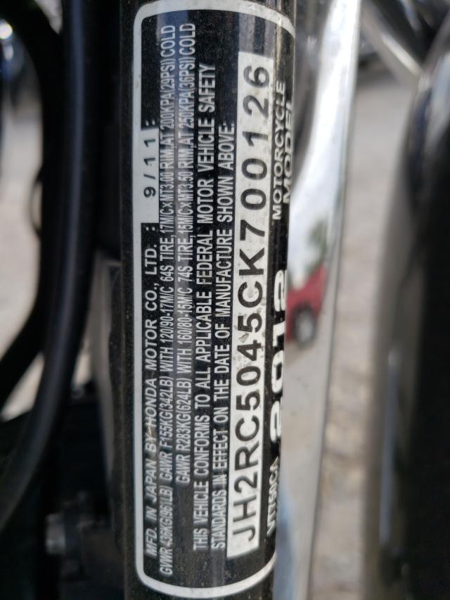 2012 HONDA VT750 CA JH2RC5045CK700126