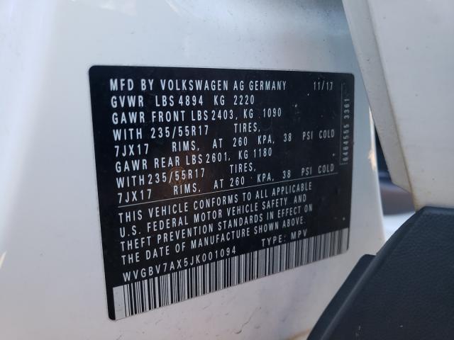 2018 VOLKSWAGEN TIGUAN LIM WVGBV7AX5JK001094